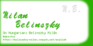 milan belinszky business card
