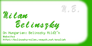 milan belinszky business card